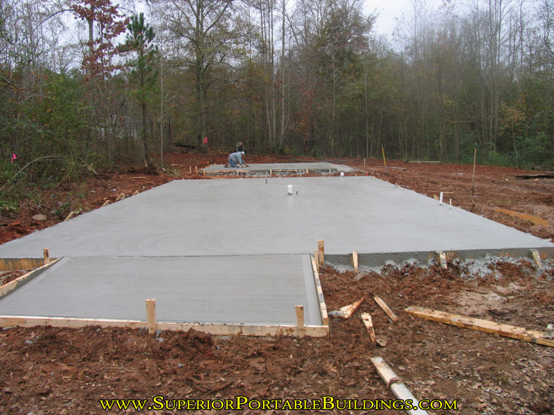24' wide by 40' long concrete slab 1