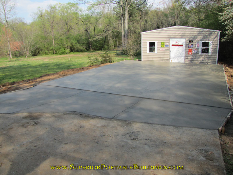 24 wide by 30 long concrete building slab f