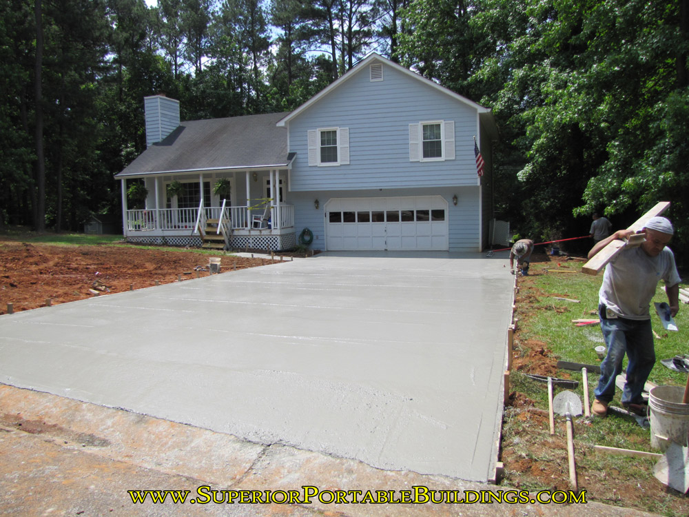 New concrete driveway poured.