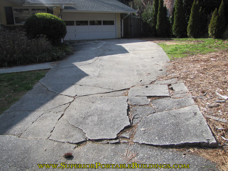 Concrete driveway before image