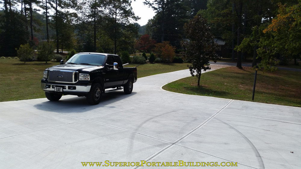 Concrete turn around area.