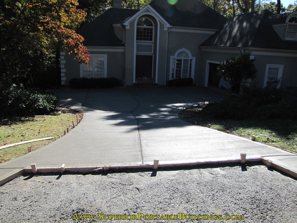 Concrete rock inlay.