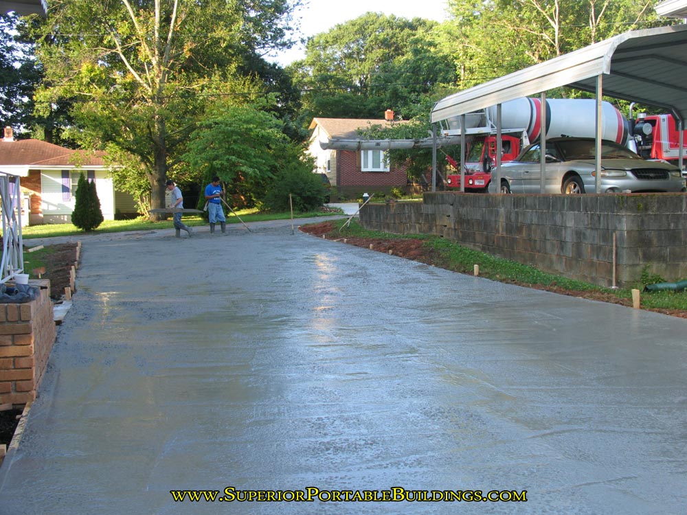 Waiting on concrete to dry.