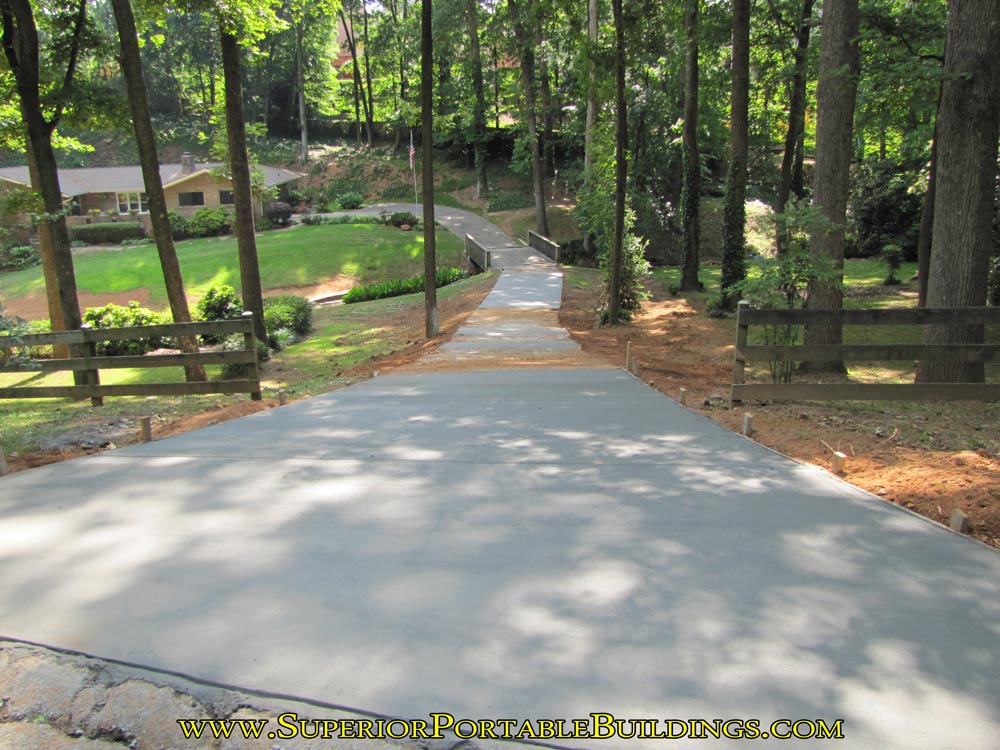 Concrete driveway repair after