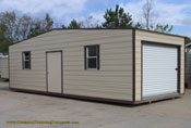 12 x 30 beige and brown standard roof garage
