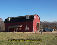 24 wide x 60 x 27 high wood barn with 16' side walls
