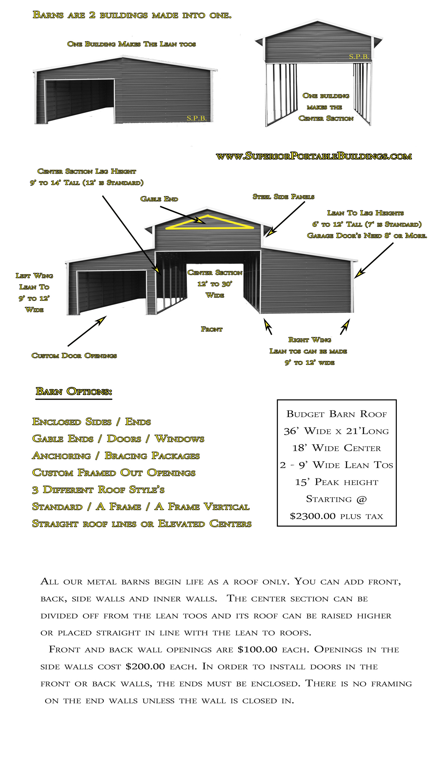 Metal barn information