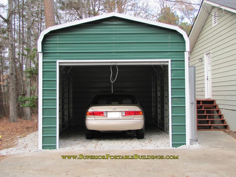 12 x 21 x 8 Green garage.