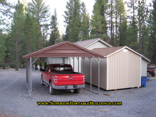 12 x 26 x 7 steel carport front