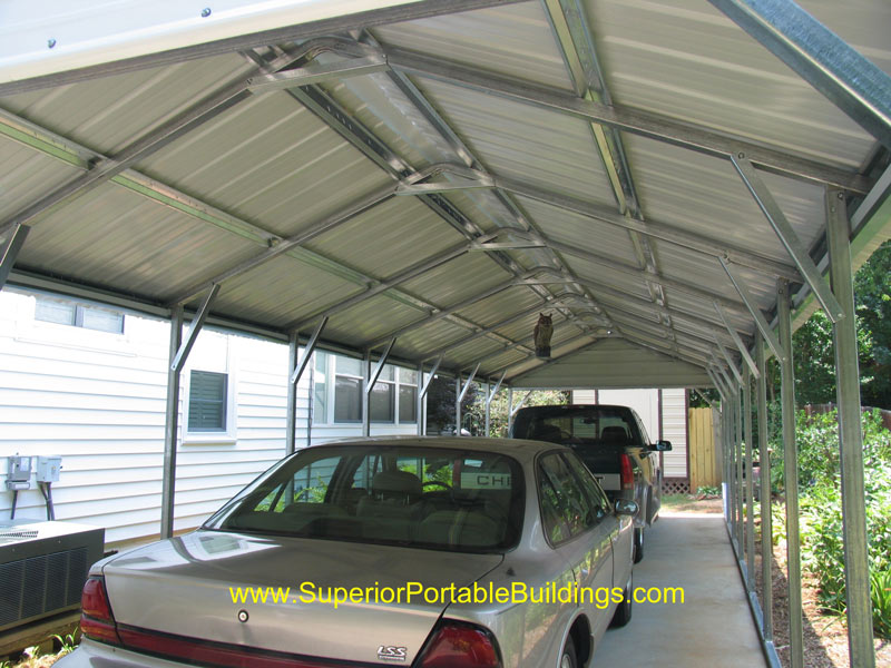 steel carport inside photo.