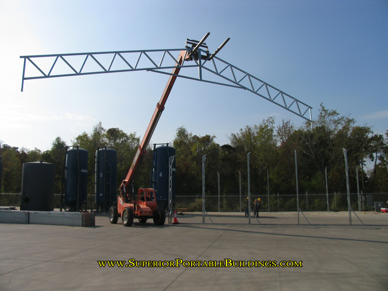 Fork lift is required to build the steel carport