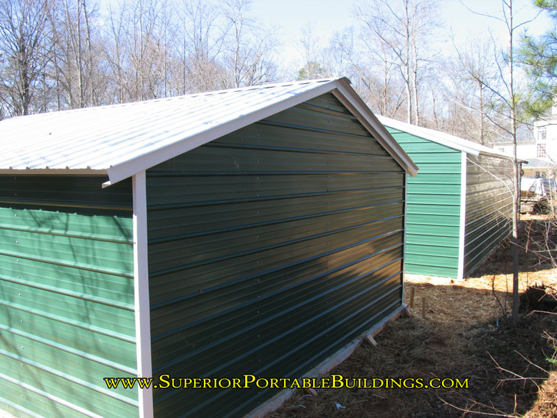 back of steel garages