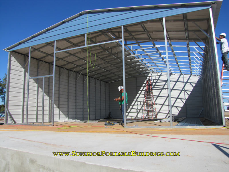 sheeting steel garage