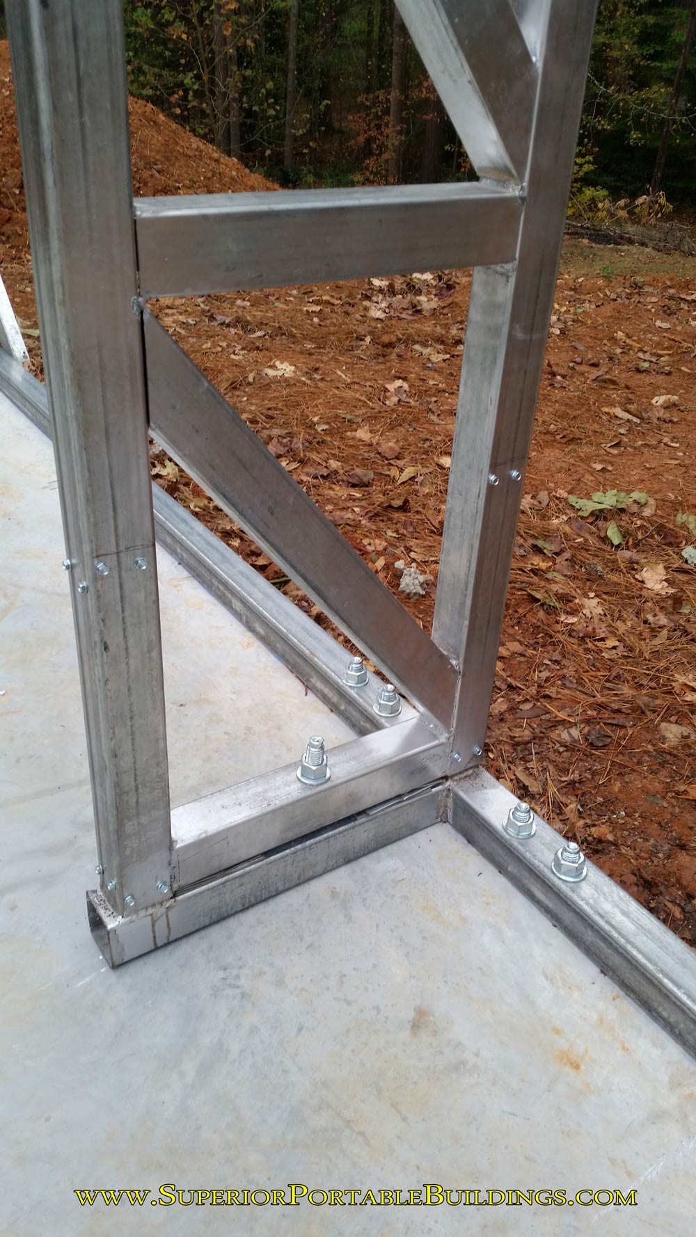 Ground mounted steel truss.