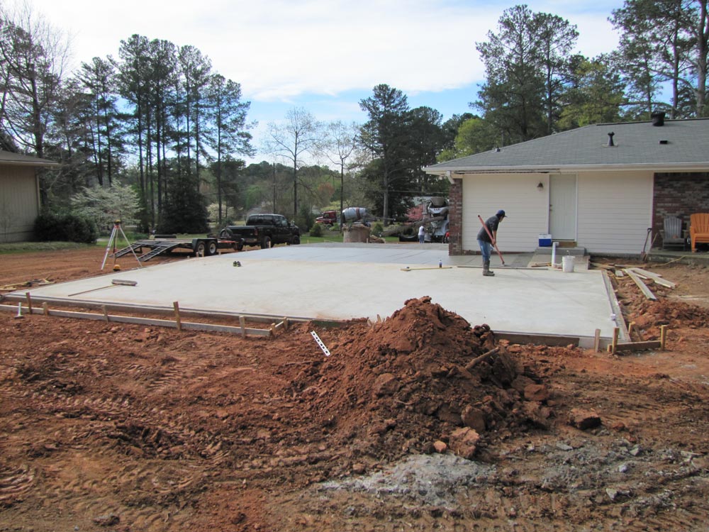 Concrete slab ready to go.