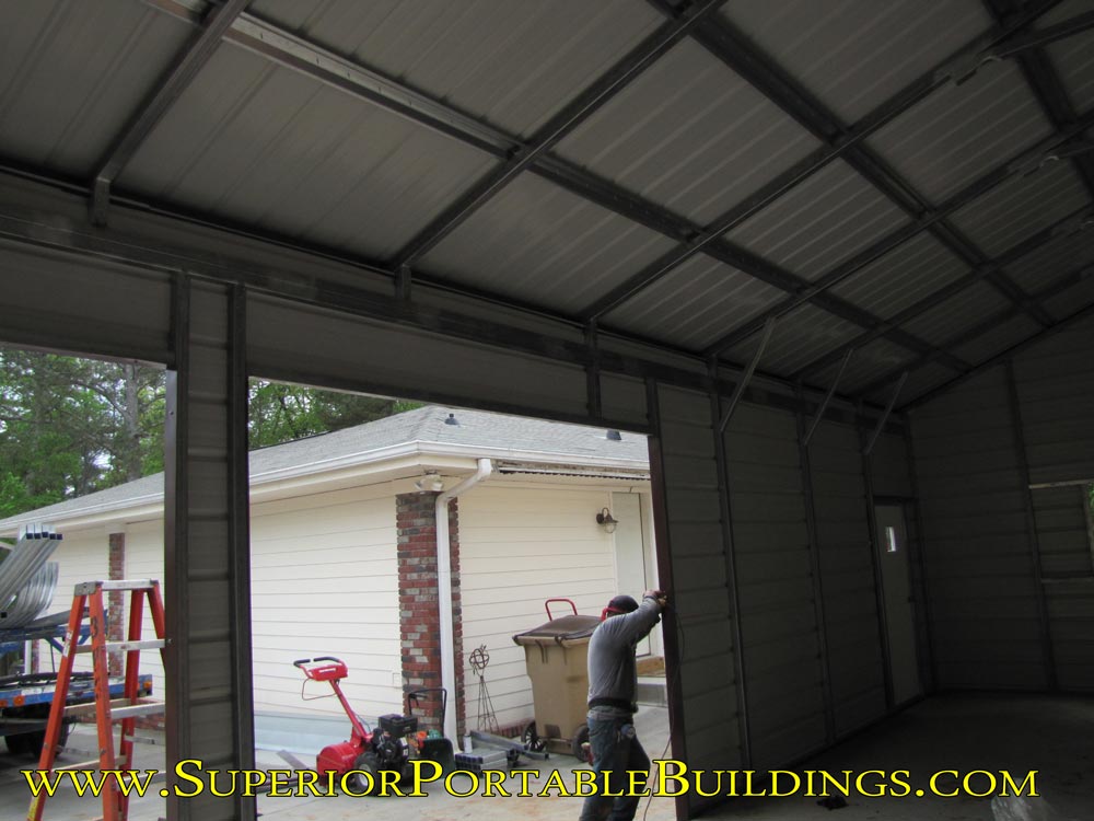 Framing around garage door openings.