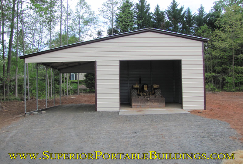 18 Wide x 21 Long x 10 High Steel Garage with lean too.