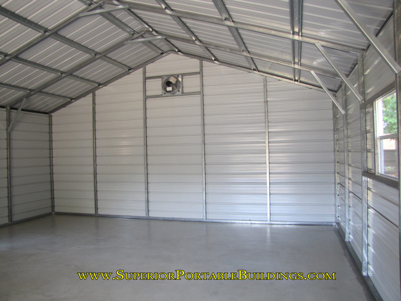 24 x 36 steel garage inside photo